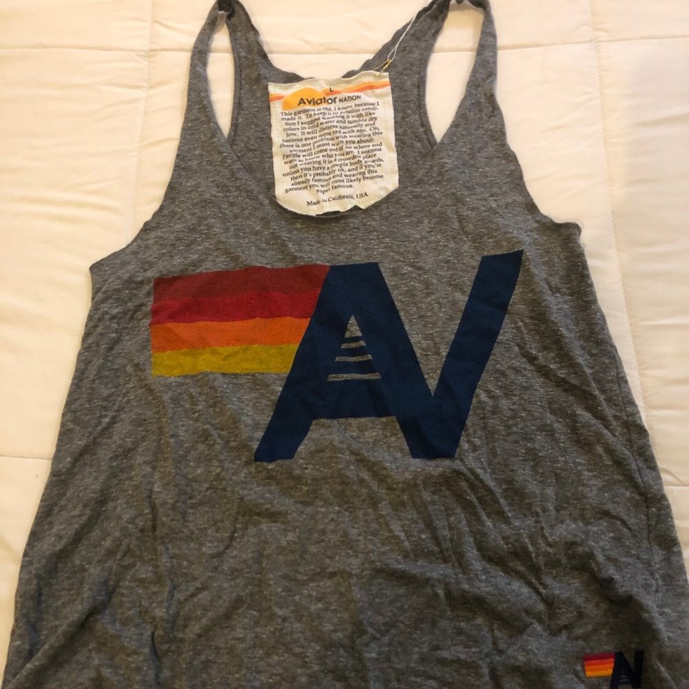 Aviator Nation Gray Tank Top